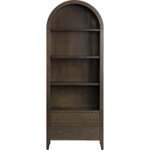 Simon 78" 2 Drawer 3 Shelf Etagere Bookcase in Brown Wood