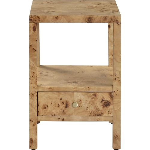 Greysen 1 Drawer End Table in Mappa Burl Wood