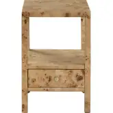 Greysen 1 Drawer End Table in Mappa Burl Wood