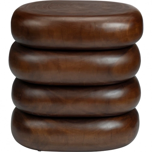 Sumatra Oval End Table in Brown Solid Wood