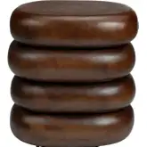 Sumatra Oval End Table in Brown Solid Wood