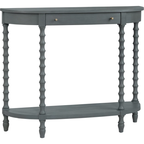 Alden 40" 1 Drawer Console Table in Blueish Gray Solid Wood