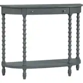 Alden 40" 1 Drawer Console Table in Blueish Gray Solid Wood
