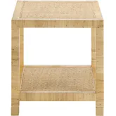 Barbados Square End Table in Tan Rattan