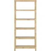 Barbados 82.25" 5 Shelf Etagere Bookcase in Tan Rattan