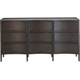 Franklin 9 Drawer Chest in Deep Brown Natural Wood