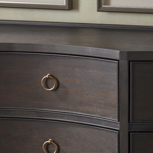 Franklin 9 Drawer Chest in Deep Brown Natural Wood