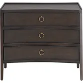 Franklin 3 Drawer Accent Chest in Deep Brown Natural Wood