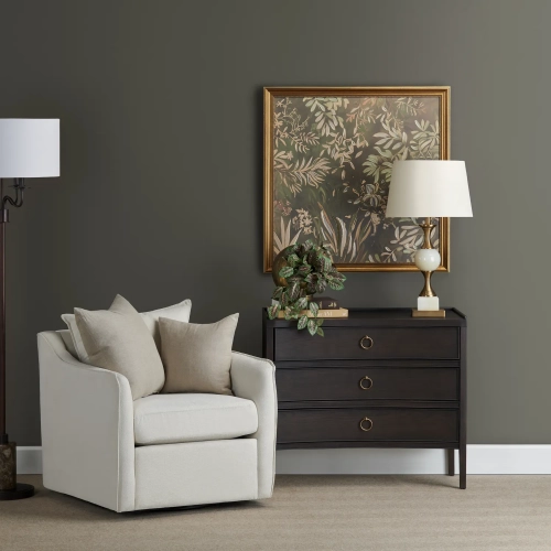 Franklin 3 Drawer Accent Chest in Deep Brown Natural Wood
