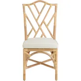 Capri Dining Chair in Cane, Rattan Cream Fabric (Set of 2)
