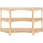 Capri 59.50" 3 Shelf Console Sofa Table in Tan Rattan
