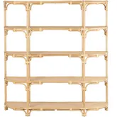 Capri 63.25" 4 Shelf Etagere Bookcase in Tan Rattan