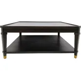 Carrington 42" Square Cocktail Coffee Table in Rich Brown Hardwood