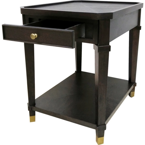 Carrington 1 Drawer End Table in Rich Brown Hardwood