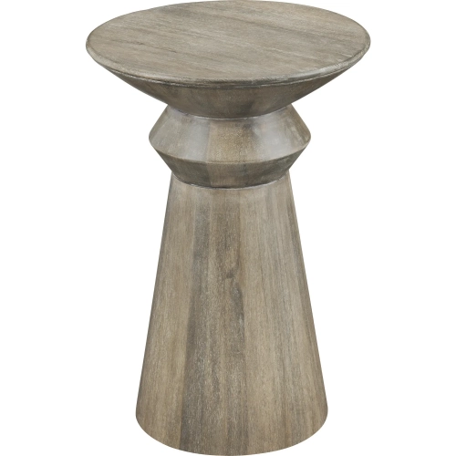 Harrison Round End Table in Brown Wood
