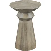Harrison Round End Table in Brown Wood