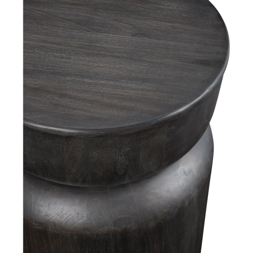Rowan Round End Table in Brown Wood