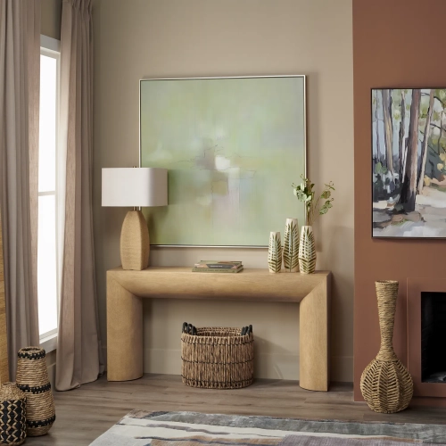Milo 64"WConsole Sofa Table in Tan Wood