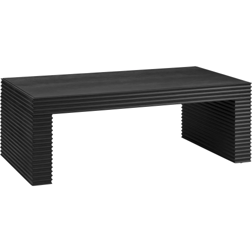 Hendrix Cocktail Coffee Table in Wire Brushed Black Wood