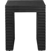 Hendrix Square End Table in Wire Brushed Black Wood