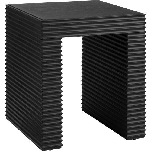 Hendrix Square End Table in Wire Brushed Black Wood