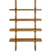 Theo 74"H 4 Shelf Etagere Bookcase in Natural Brown Wood