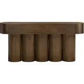 Klien 74"W Console Sofa Table in Brown Wood