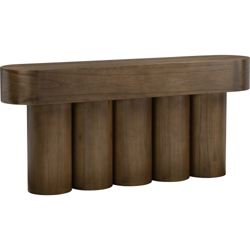 Klien 74"W Console Sofa Table in Brown Wood