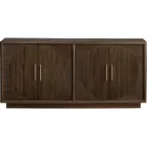 Whitman 72" 4 Door Credenza Sideboard in Brown Wood