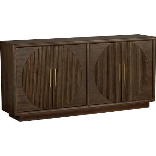 Whitman 72" 4 Door Credenza Sideboard in Brown Wood