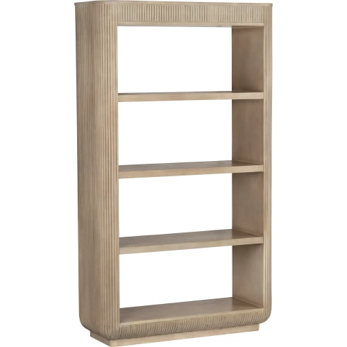 Turner 80"H 4 Shelf Etagere Bookcase in Light Brown Natural Wood