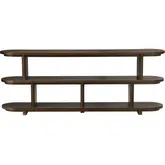 Harlowe 83.75"W 3 Shelf Console Sofa Table in Brown Wood