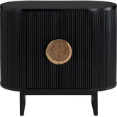 Paloma 2 Door Accent Cabinet in Black & Natural Wood