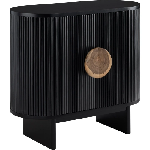 Paloma 2 Door Accent Cabinet in Black & Natural Wood