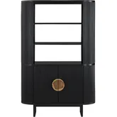 Paloma 75"H 3 Shelf Etagere Bookcase in Black & Natural Wood