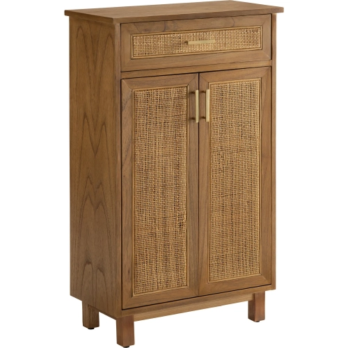 Redmond 2 Door 1 Drawer Cabinet in Brown Wood