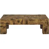 Mitchell Cocktail Coffee Table in Glossy Brown Wood