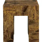 Mitchell Square End Table in Glossy Brown Wood