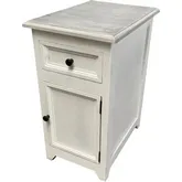 Queenstown Chair Side End Table in White Wood
