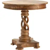 Kingsley 30" Round Accent Table Brown Mango Wood