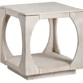 Apollo Square End Table in White Washed Mango Wood