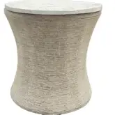 Key Largo Round End Table in Washed Mango Wood & Rope