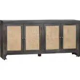 Port Douglas 76" 4 Door Sideboard in Gray Wood and Rattan