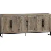 Capetown 90" 6 Door TV Stand Media Credenza in Mango Wood & Metal