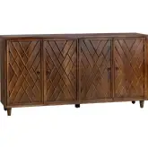 Chippendale 72" 4 Door Media Credenza Sideboard in Solid Wood