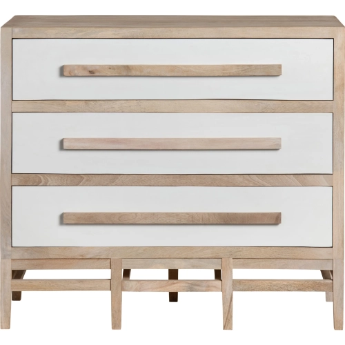 Blue Hills 3 Drawer Chest in Wood & White
