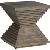 Highland Park Stacked Hourglass Wood End Table in Mango Wood