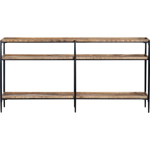 Washburne Console Sofa Table in Wood & Black Metal