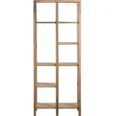 Barbados 5 Shelf Etagere Bookcase in Light Brown Mango Wood