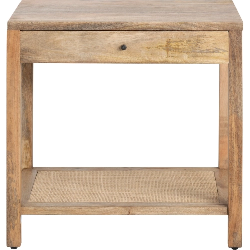 Barbados 1 Drawer Accent End in Light Brown Mango Wood